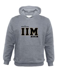 IIM Shillong Crest Hoodie Grey Melange